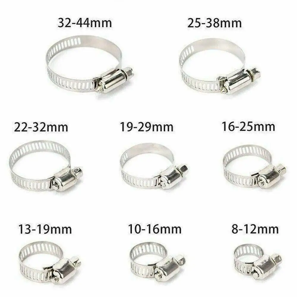 91pcs Stainless Steel Hose Clamps Hose Clip Assorted Kit With No Driver Jubilee Clip Set with Z Wrench