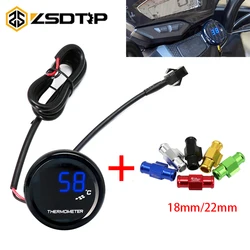 Zsdtrp-デジタルセンサー付きモーターサイクルミニメーター,水温センサー付き18mm,スクーターおよびレーシングタイヤ