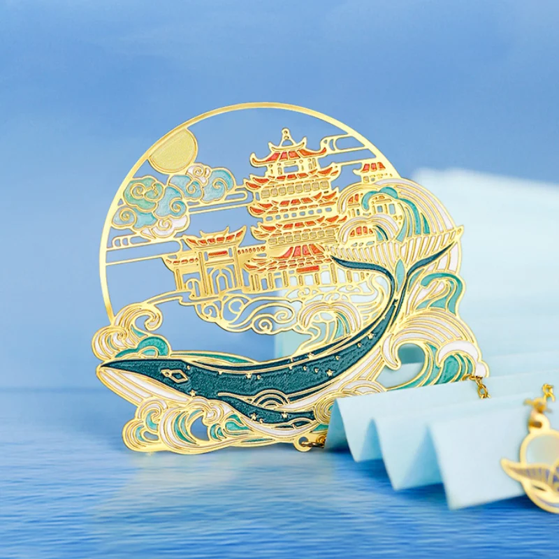 Whale Chinese Style Forbidden City, Cultural and Creative Bookmarks, Send Girls' Souvenirs, Family Decoration