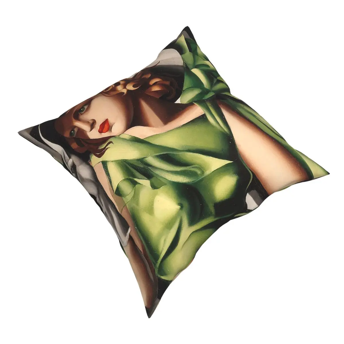 Young Lady With Gloves Tamara De Lempicka Square Pillow Case Throw Pillow Custom Cushion Covers