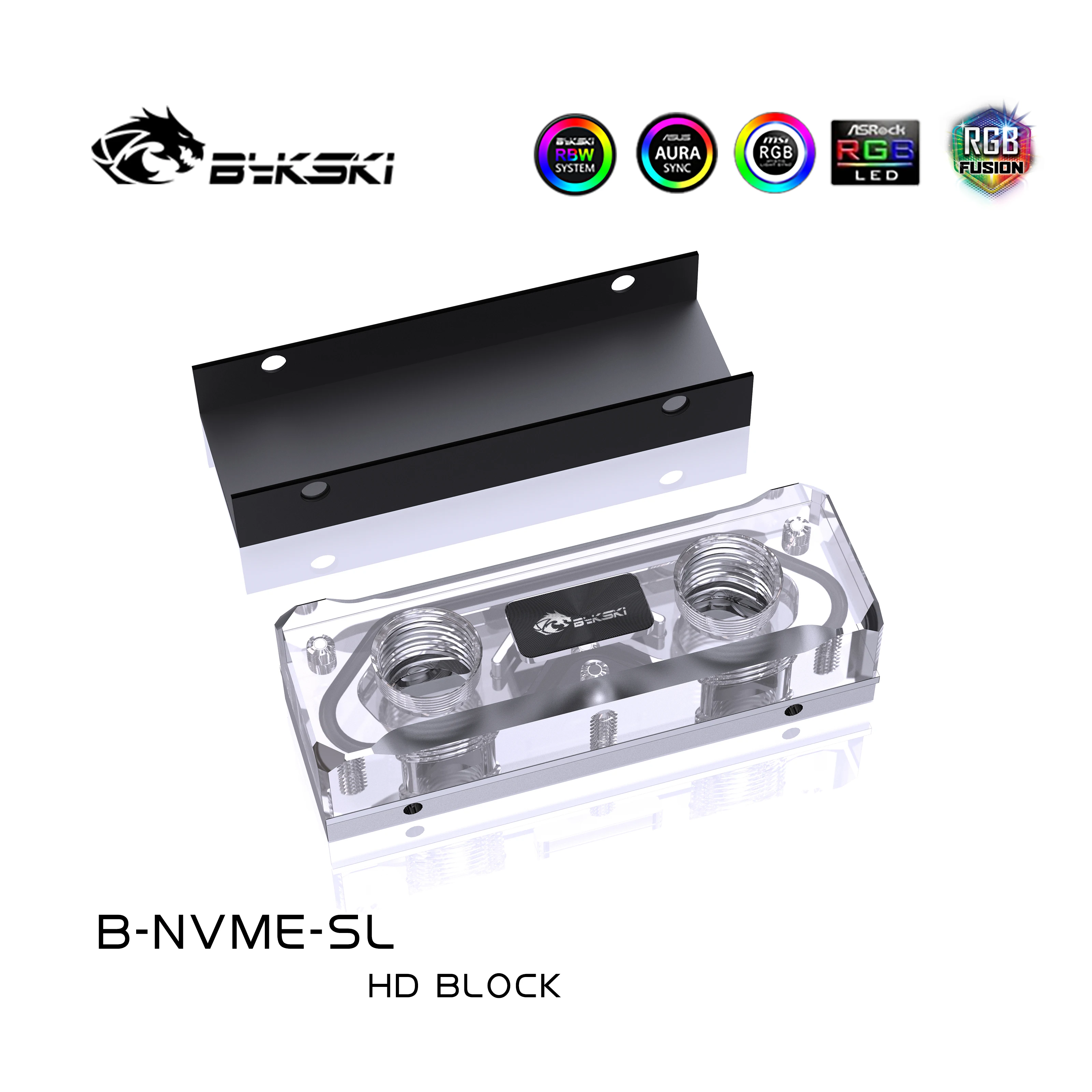 Bykski B-NVME-SL M.2 Ssd Full Acrylic Tản Nhiệt Nước Sử Dụng Cho Ổ Cứng Thể Rắn Cứng Mát Tản Nhiệt