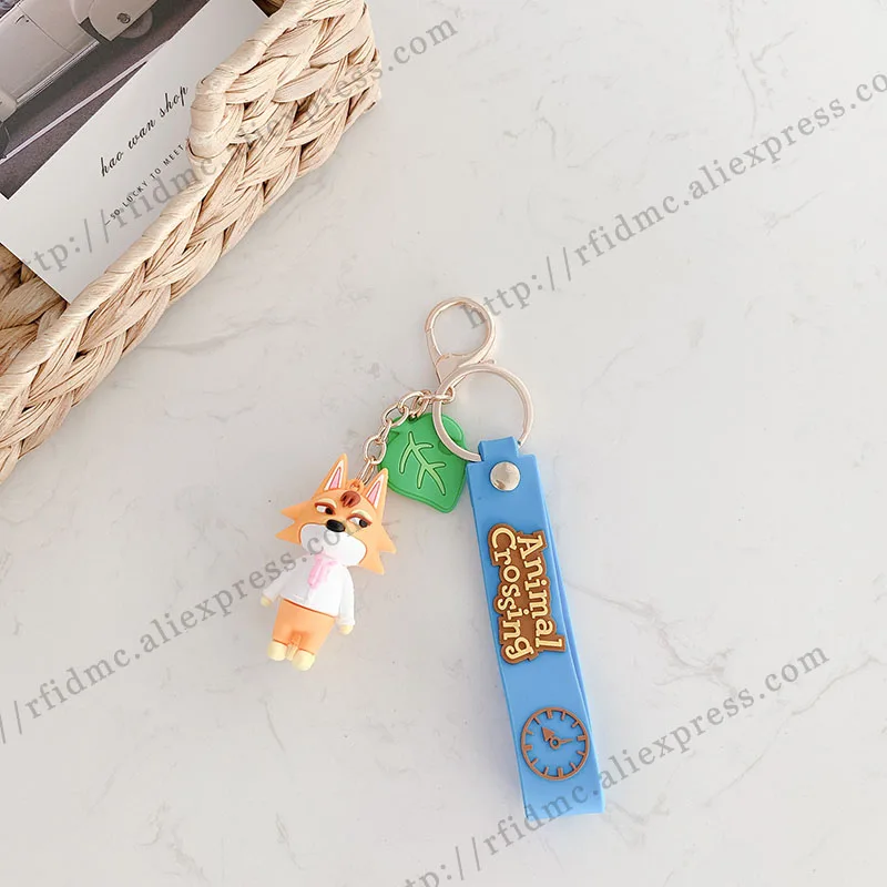 Animal Crossing Keychain key ring pendant Silicone cute Animal Forest dog key chain