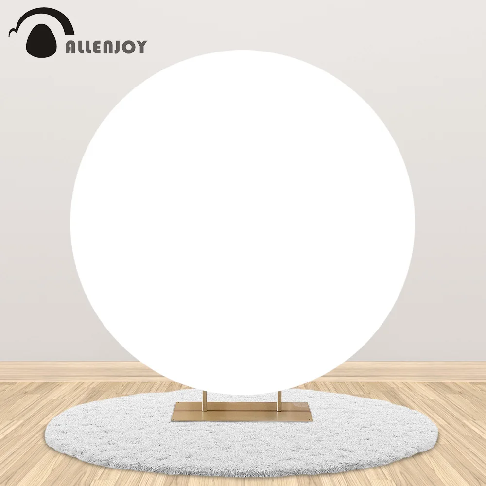 Allenjoy Solid Color Circle Backdrop Black White Birthday Baby Showr Round Banner Event Photography Photozone Party Background