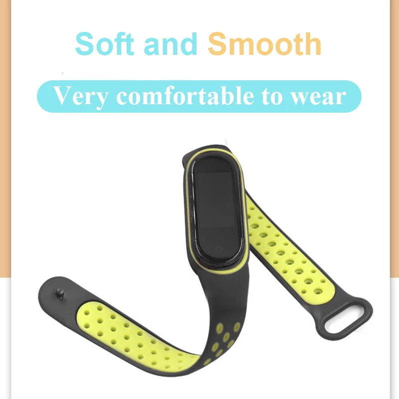 سيليكون حزام ل mi الفرقة 3 4 5 6 سوار شاومي تنفس miband 4 6 المعصم حزام اثنين اللون الرياضة استبدال اكسسوارات