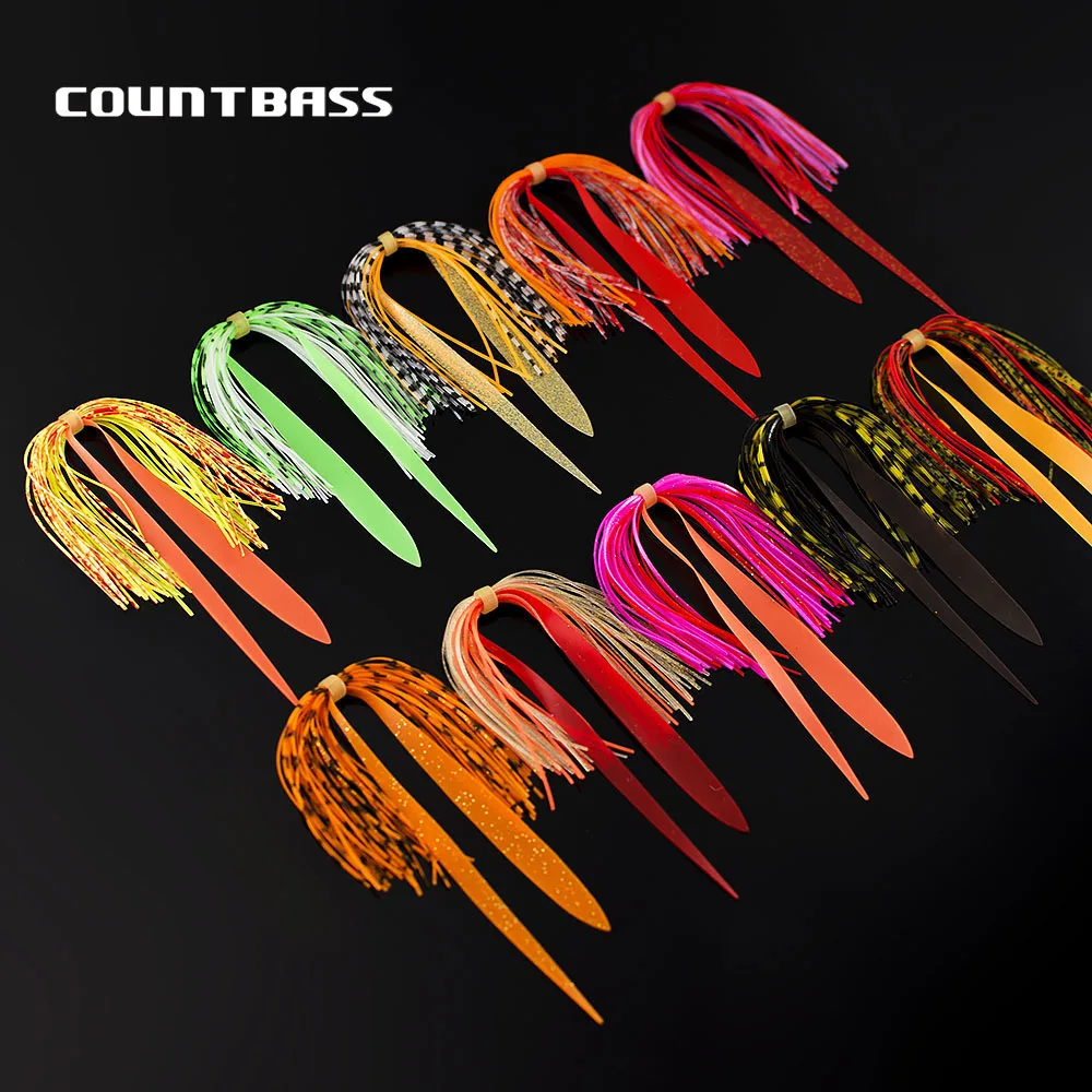 

10 Bundles Silicone Rubber Skirt Trailer Replacement for Slider Jigs Tai Kabura Octopus Madai Squid Snapper Jigging Fishing Lure