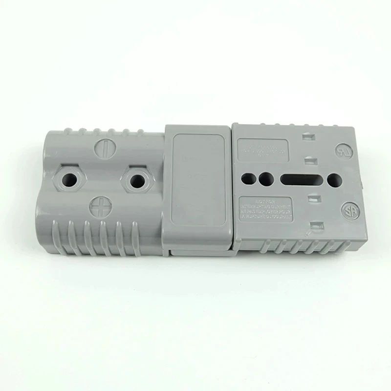 Connettore Batteria 50A 600V A Sgancio Rapido – 2 Set Con Cavi 10AWG Da 25cm, Grigio, Antialta Temperatura