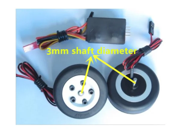 JP electric brake with 2 wheels and controller 45mm brake wheel set for RC fixed-wing aircraft model landing gear