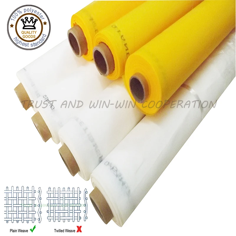 

Free Shipping! Polyester Fabric Stretch Mesh for Printing, High Quality, Yellow, 120T-34um-165cm-50mts, 100% Polyester