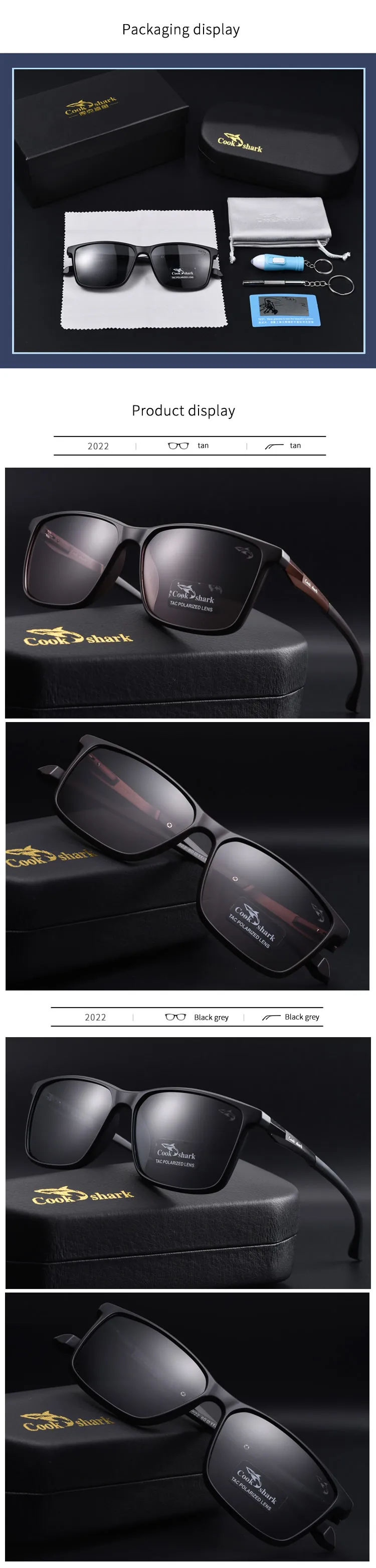 Kochen Shark Polarisierte Sonnenbrille männer Fahren Fahrer Gläser Männer der Trend UV Schutz Sonnenbrille – Detail 6