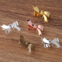 10pcs 17*28mm Brass Bow Brooch Pins Brooch Base with one hanging hole Jewelry Accessories Findings