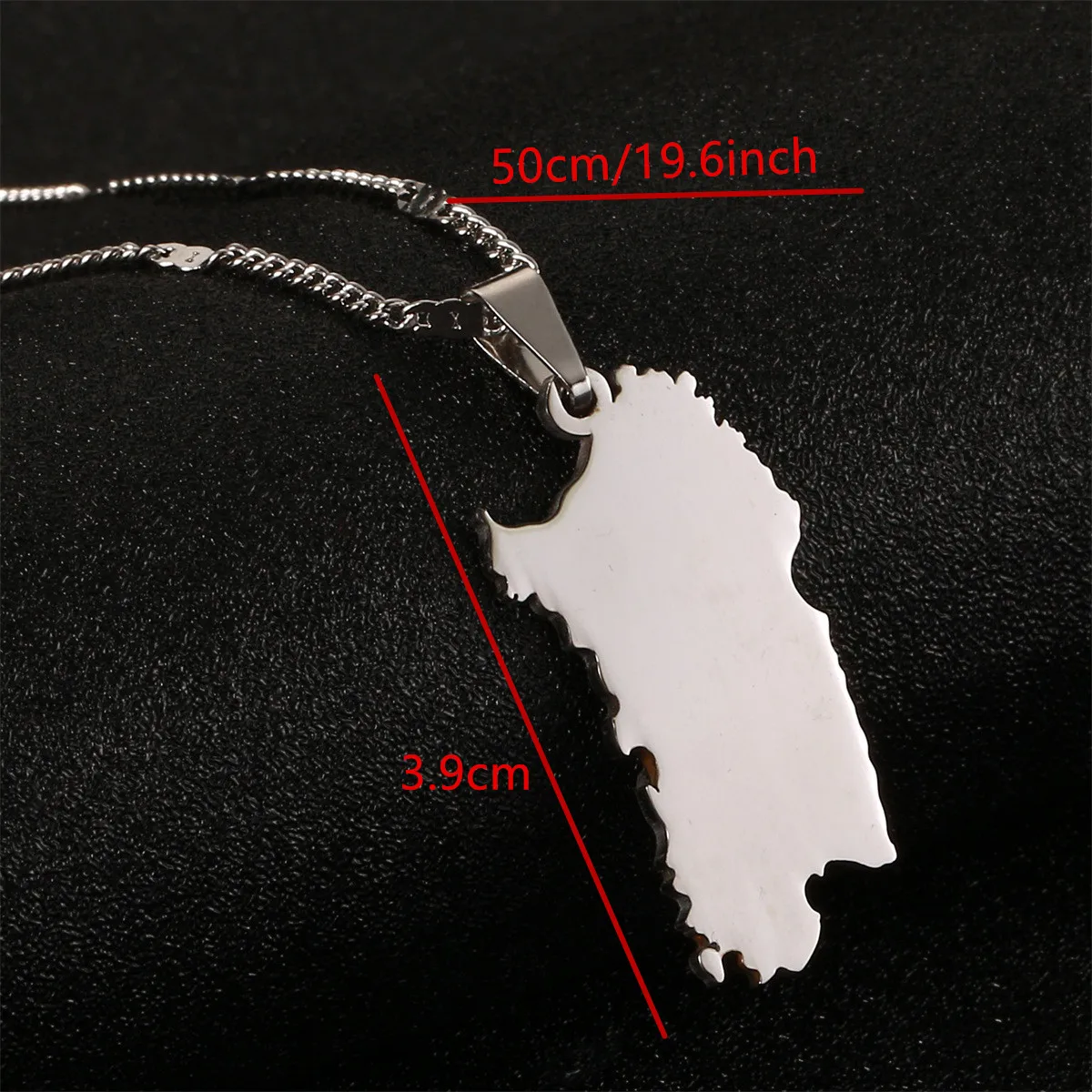 Stainless Steel Italy Sardinia Map Pendant Necklace Trendy Sardegna Charm Jewelry