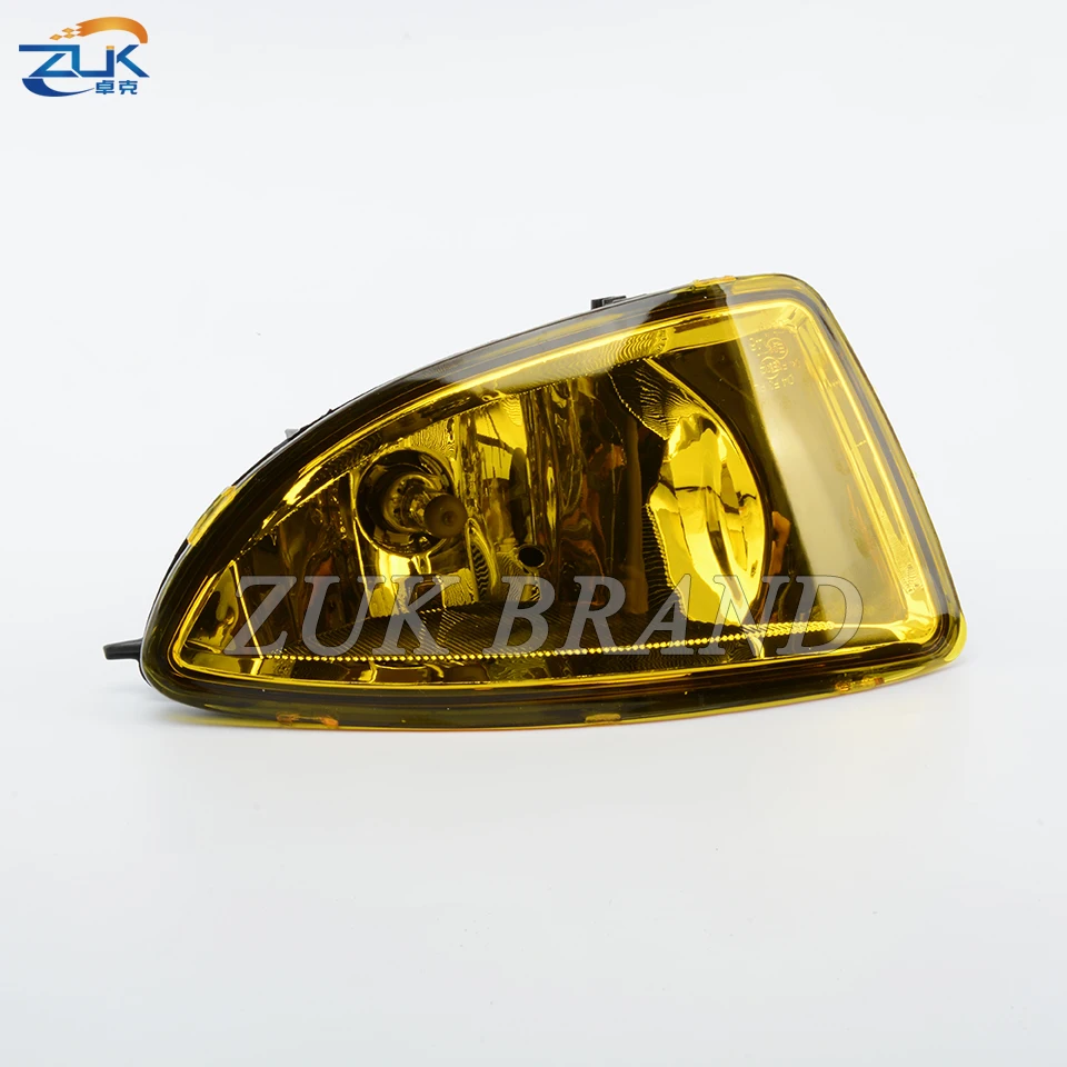 ZUK Yellow Front Bumper Fog Light Reflector Lamp Set For HONDA CIVIC 2004 2005 ES Foglight Foglamp Kit With Cables Switch Relay