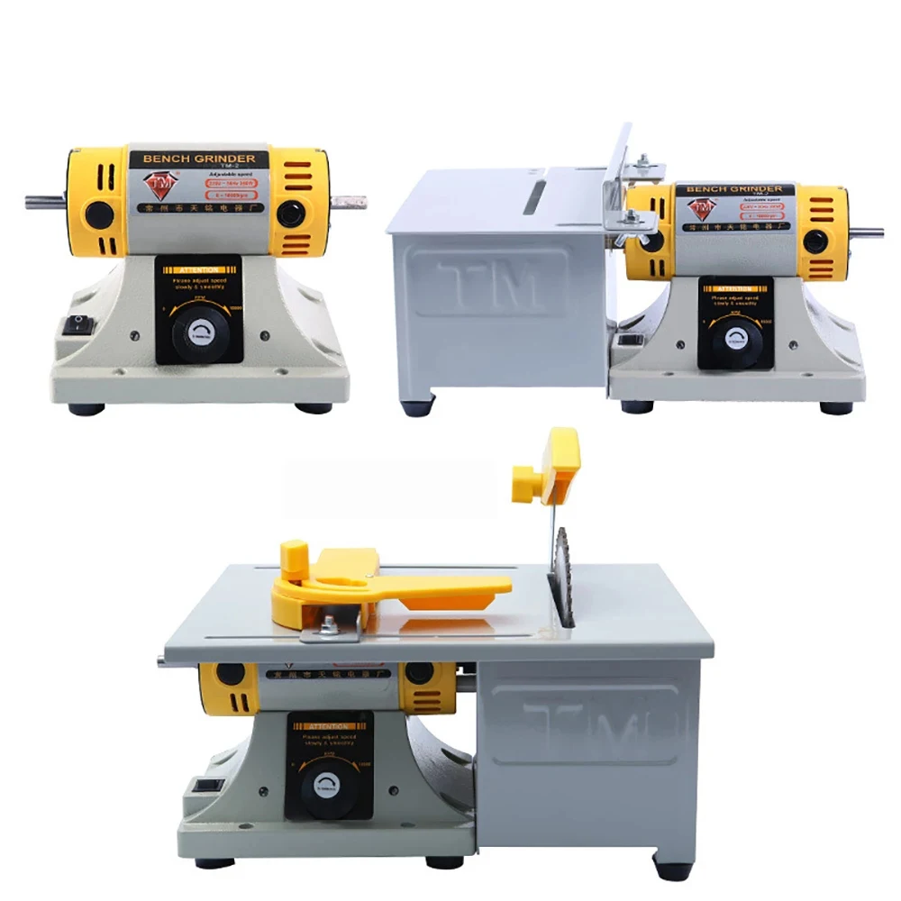 TM-2 Jade Cutting Machine Bench Grinding Machine Gem Jewelry Rock Polishing Carving Machine Bench Lathe 350W 0-10000RPM