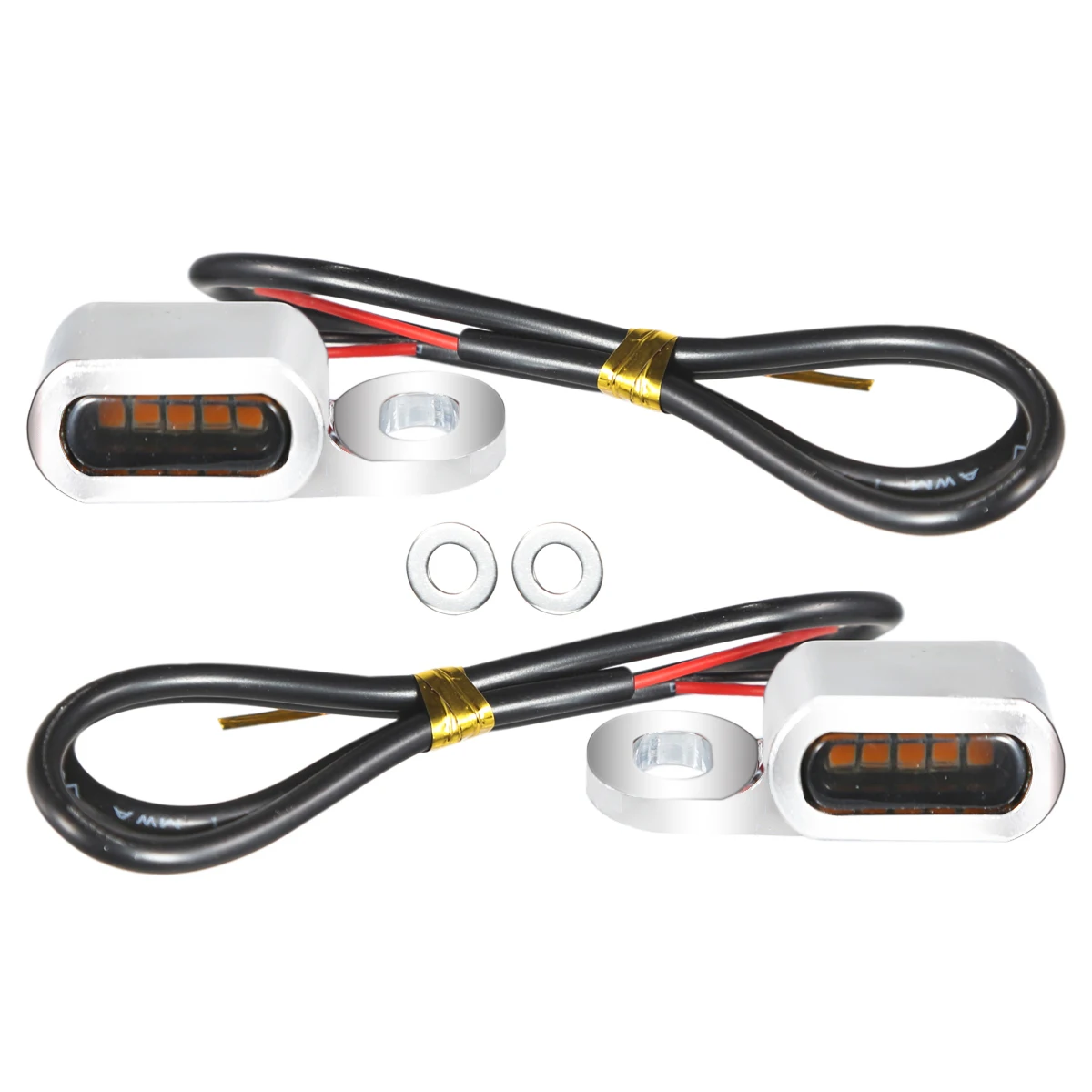 2X Motorcycle LED Turn Signal Indicators Amber Small Lamp White Running Light For Harley Sportster XL 48 72 1200 883 04-21