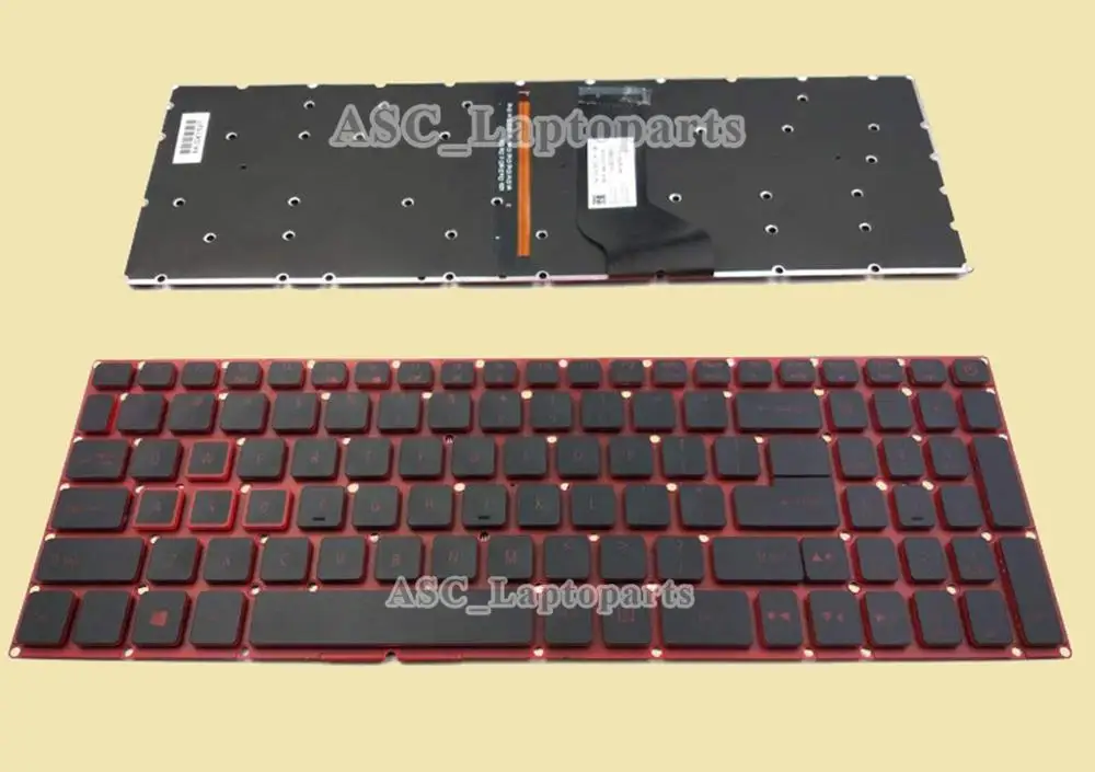 New US Keyboard for Acer Nitro 5 AN515 AN515-41 AN515-42 AN515-51 AN515-52 AN515-53 N17C1 N17C7 Black with BACKLIT Red Printing