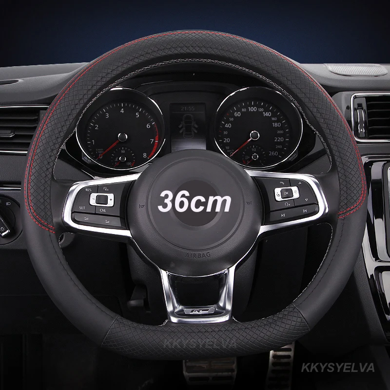 Car Steering Wheel Cover D/O Shape 36cm PU Leather for Honda Civic Ciimo Jade SUZUKI Alto LINGYANG NISSAN Juke Toyota Aqua Prius