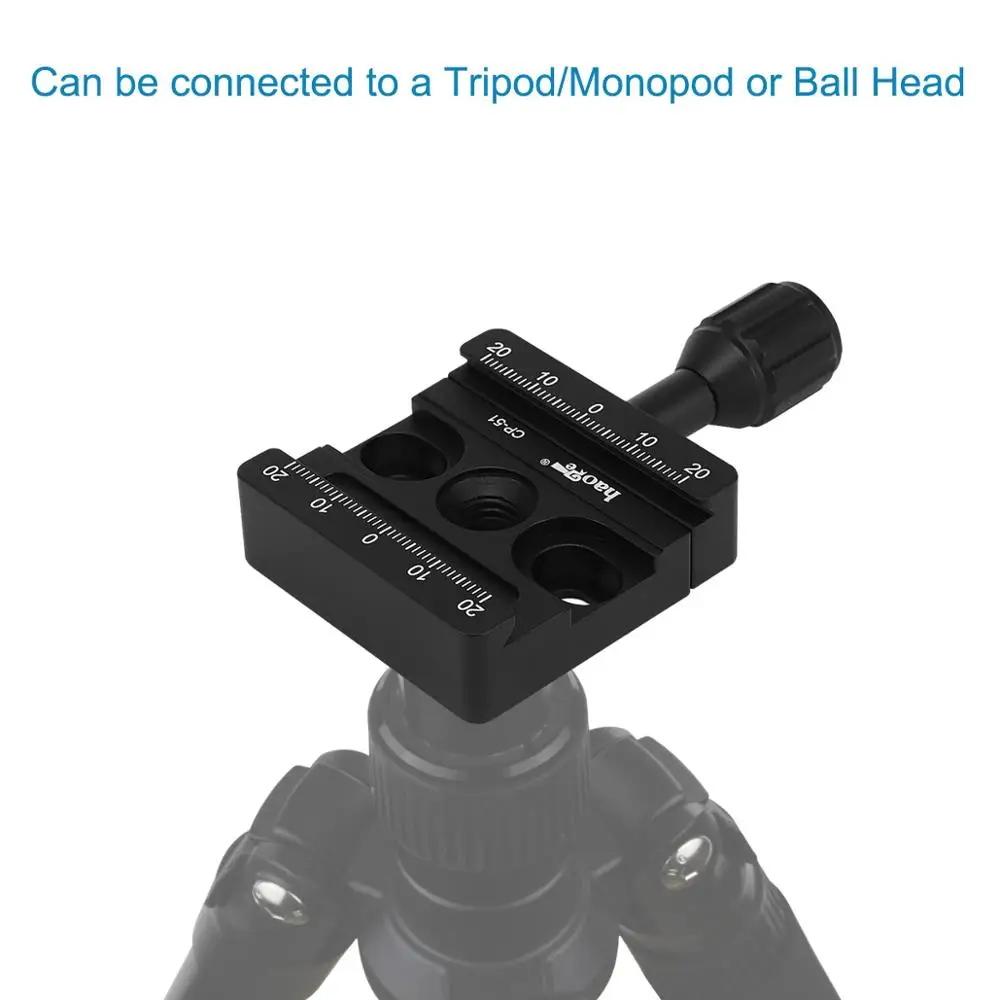Haoge CP-51 50มม.สกรูยึดอะแดปเตอร์สำหรับQuick Releaseแผ่นQRกล้องขาตั้งกล้องMonopod Ball Head arca