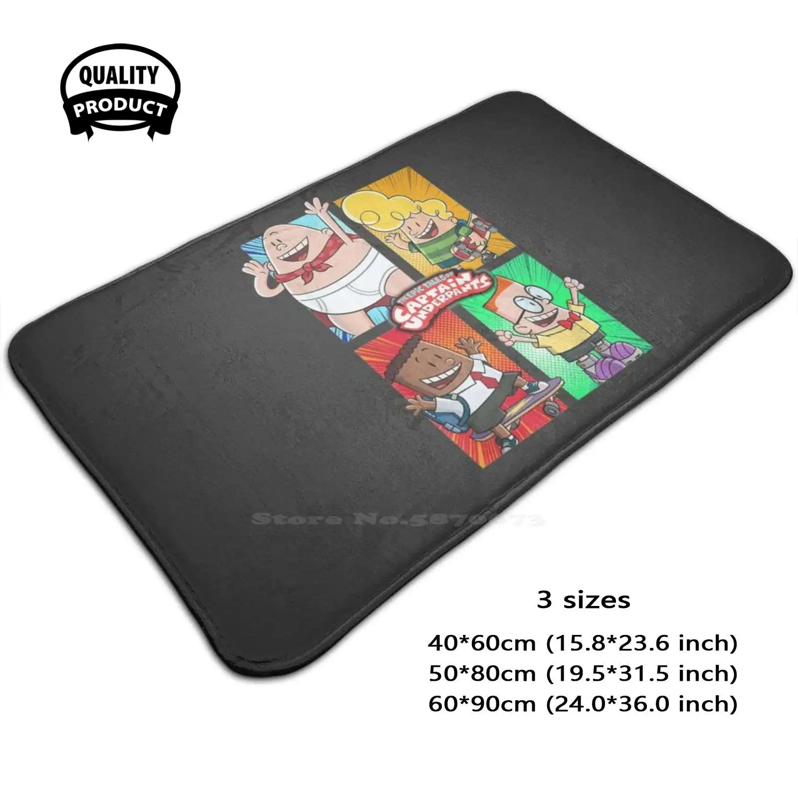 Captain Underpants The First Epic Movie 4 Square Friends Soft Cushion Home Carpet Door Mat Car Rug Epic Father Young Women