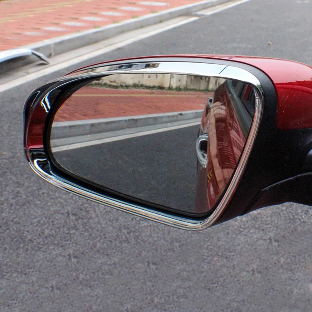 Car Side Door Rear view Turning Mirror Eyebrow Cover Trims For Hyundai Kona Encino 2017-2023 Accessories  Chrome Carbon 2pcs