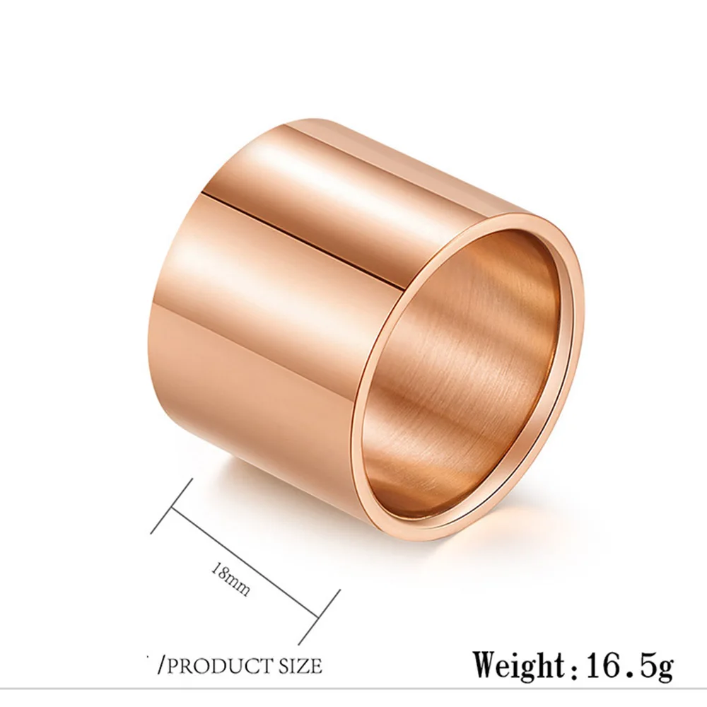 Trendy Titanium Steel Brushed Large Ring for Men Super Wide Matte Gold Color Men\'s Ring Big Finger Ring Male Jewelry B0958