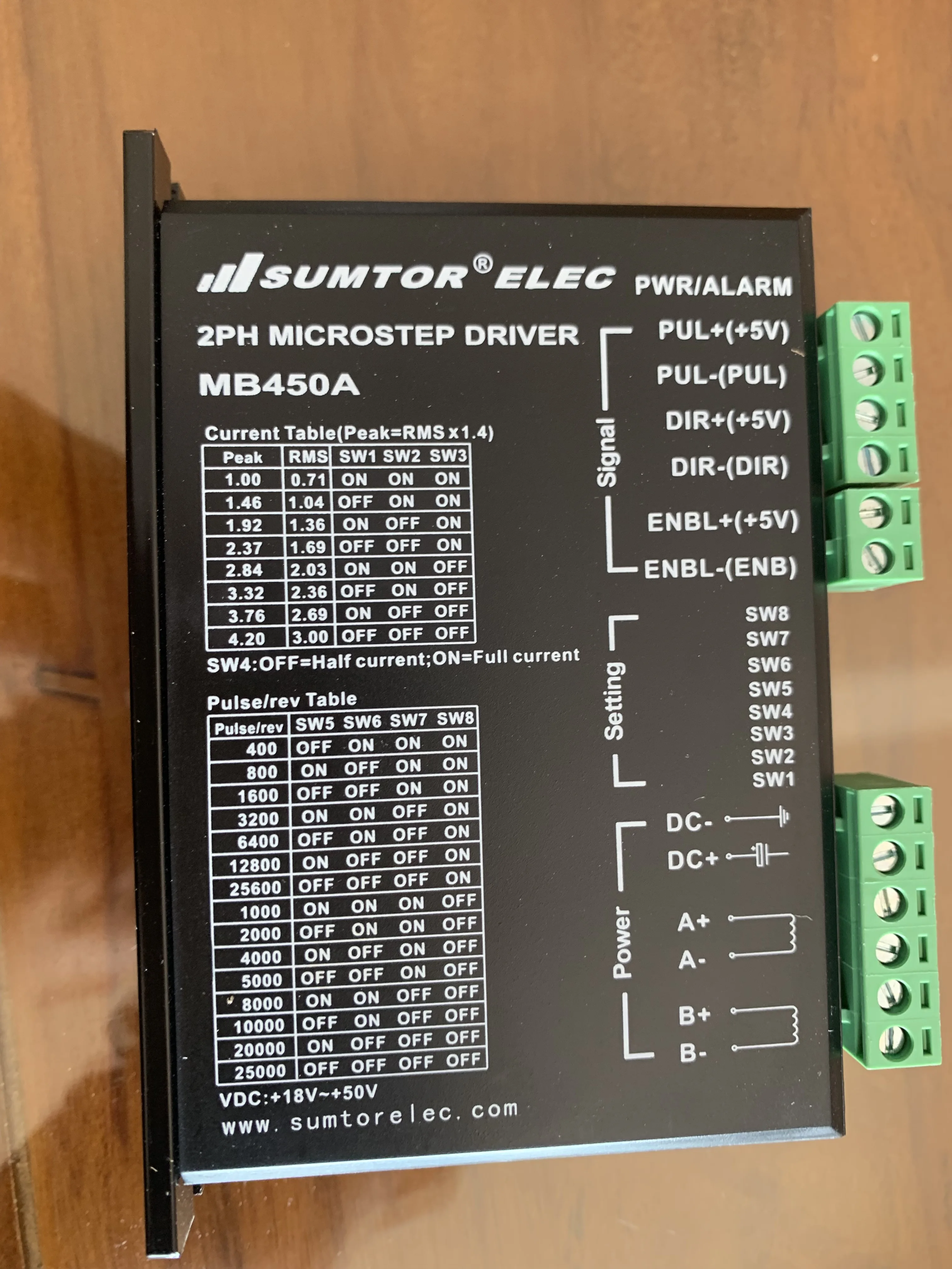 

42/57/86 stepper motor driver MB450A 4.2A / 128 subdivision alternative M542 / 2M542 Nema 17 23 42 Stepping motor