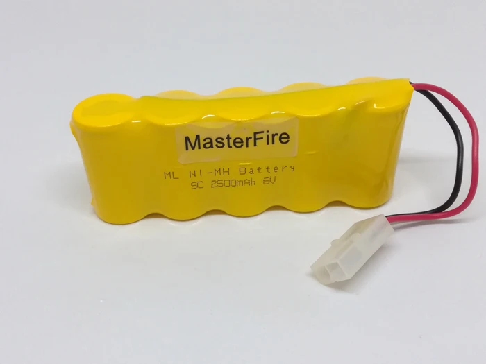 MasterFire Original SC 6V 2500mAh Ni-MH Battery Rechargeable NiMH Batteries Pack with Connector for RC Cars RC Boats RC Gadgets