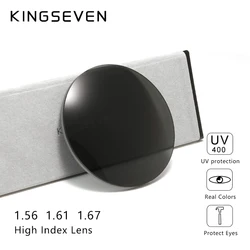 KINGSEVEN-gafas asféricas de resina para miopía, lentes ópticas para presbicia, Serie de prescripción, color gris y marrón, 1,56, 1,61, 1,67, CR-39