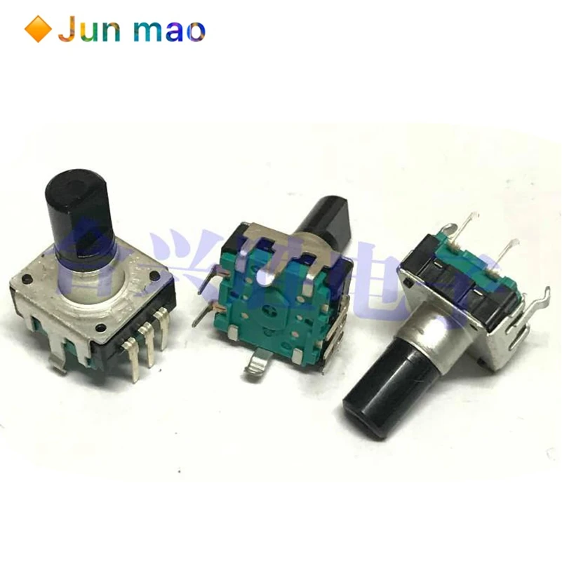 5PCS 360 Degree Rotary Encoder EC12 RE12 Audio Encoder Coding 5Pin 24 Position With Push Button Switch Handle Length 12.5MM