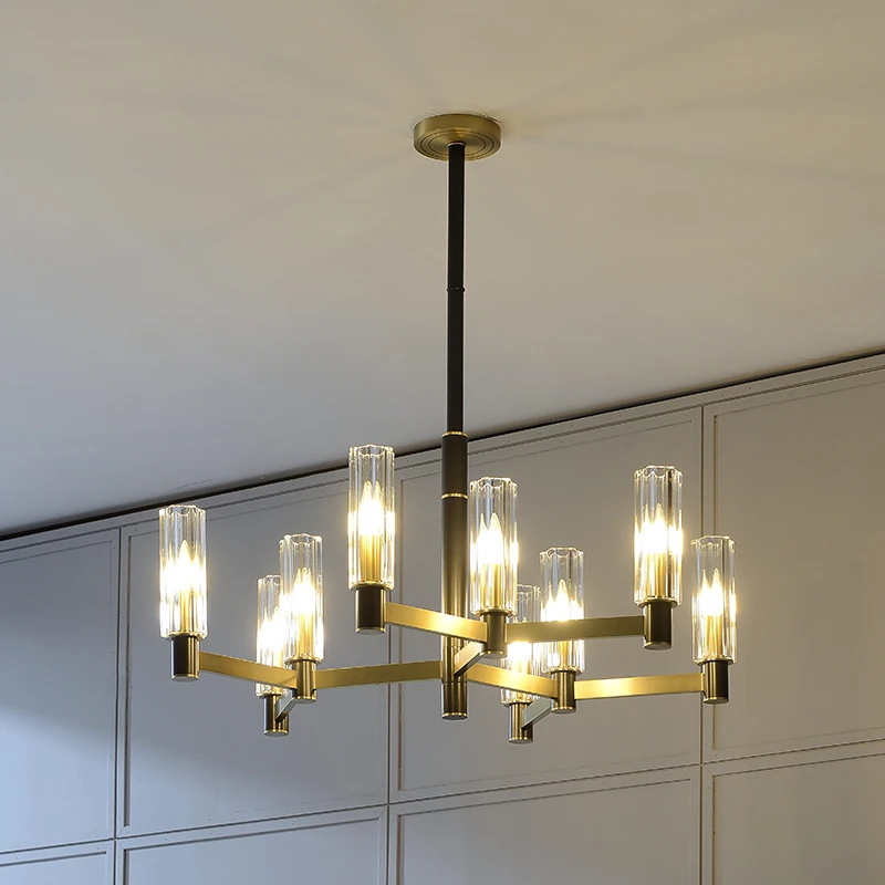 

Modern Copper Chandelier Lighting For Living Room Bedroom Nordic Crystal Light Fixture Luxury Dinning Room LED Lamp