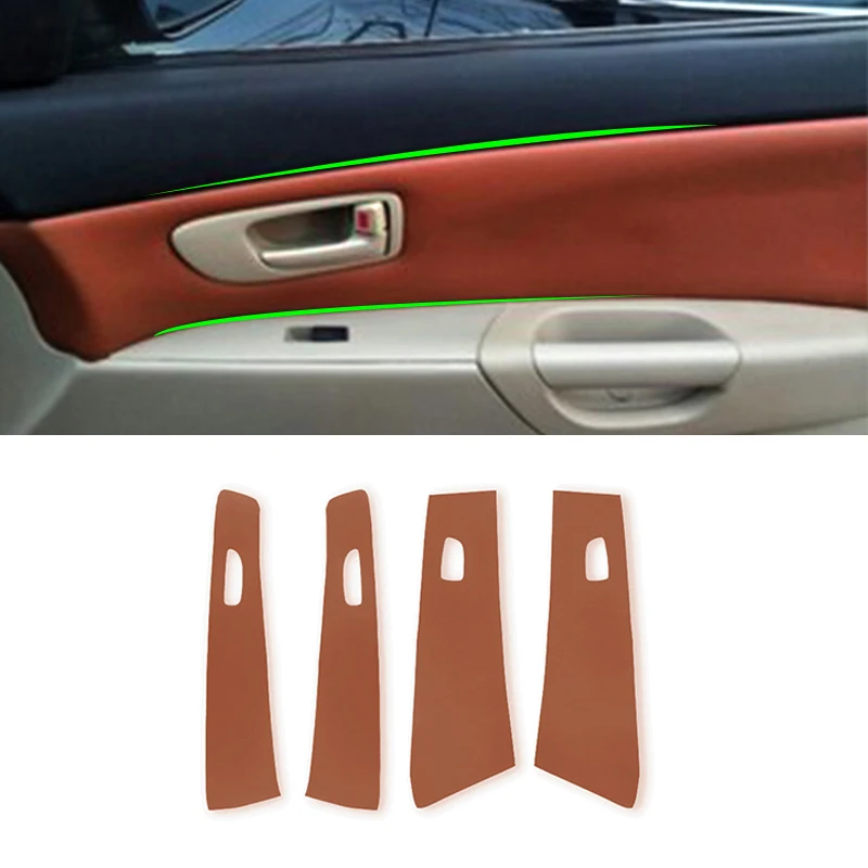 

For Mazda 3 2004 2005 2006 2007 2008 2009 4PCS Interior Microfiber Leather Door Panel Cover Protection Trim