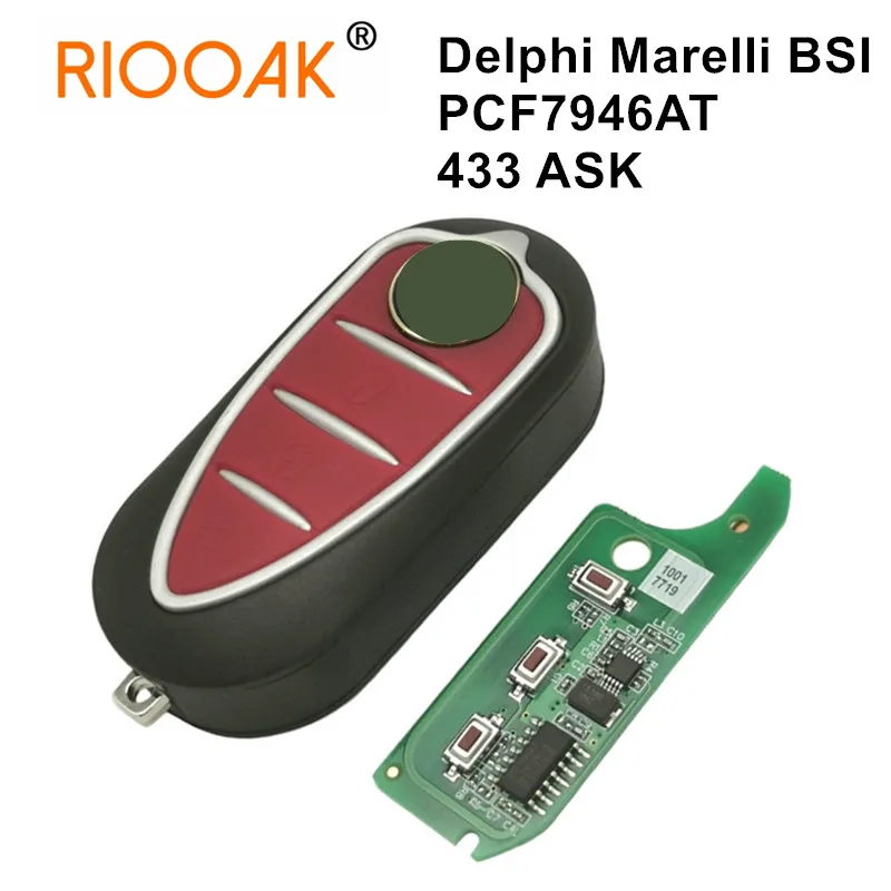 

Car Remote Key PCF7946AT 433ASK Replace Flip Key For Alfa Romeo 159 Mito 2008+ Delphi Giulietta Genuine Marelli