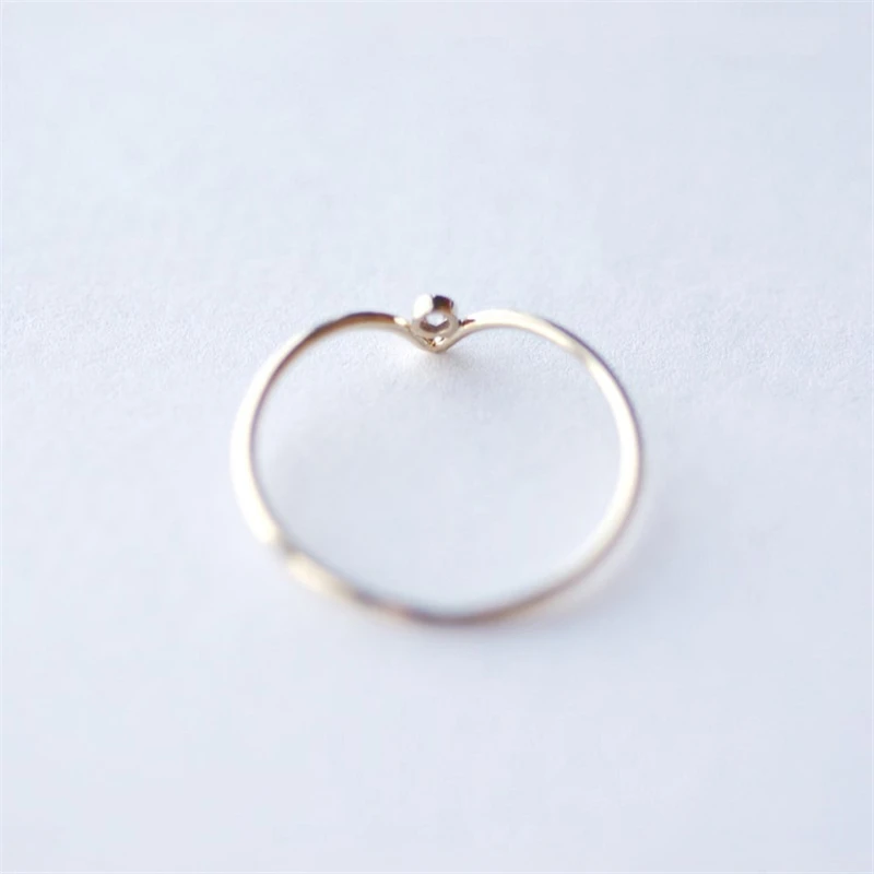 14K Gold Filled 2mm AAA Zircon Chevron Ring Boho Minimalist Knuckle Ring Gold Jewelry Anillos Mujer Gold Rings for Women