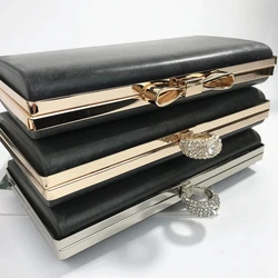 Many Size Rectangle Shape Evening Clutch DIY Minaudiere DIY Hardware Metal Frame And Clamshells 1 Set Obag Handle Purse Frame