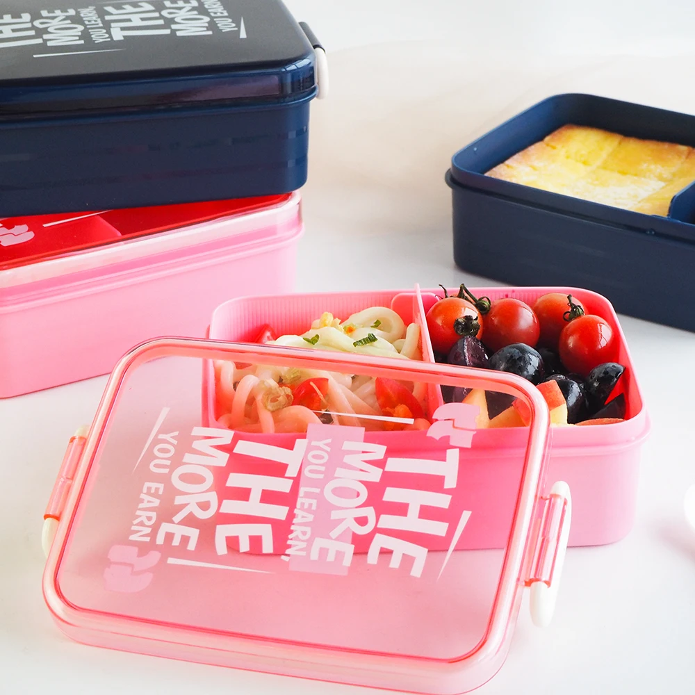 Enkellaags magnetron lunchbox verzegelde gescheiden Bento-dozen voedselopslagcontainer voor volwassenen, studenten, kinderen lunch BPA-vrij