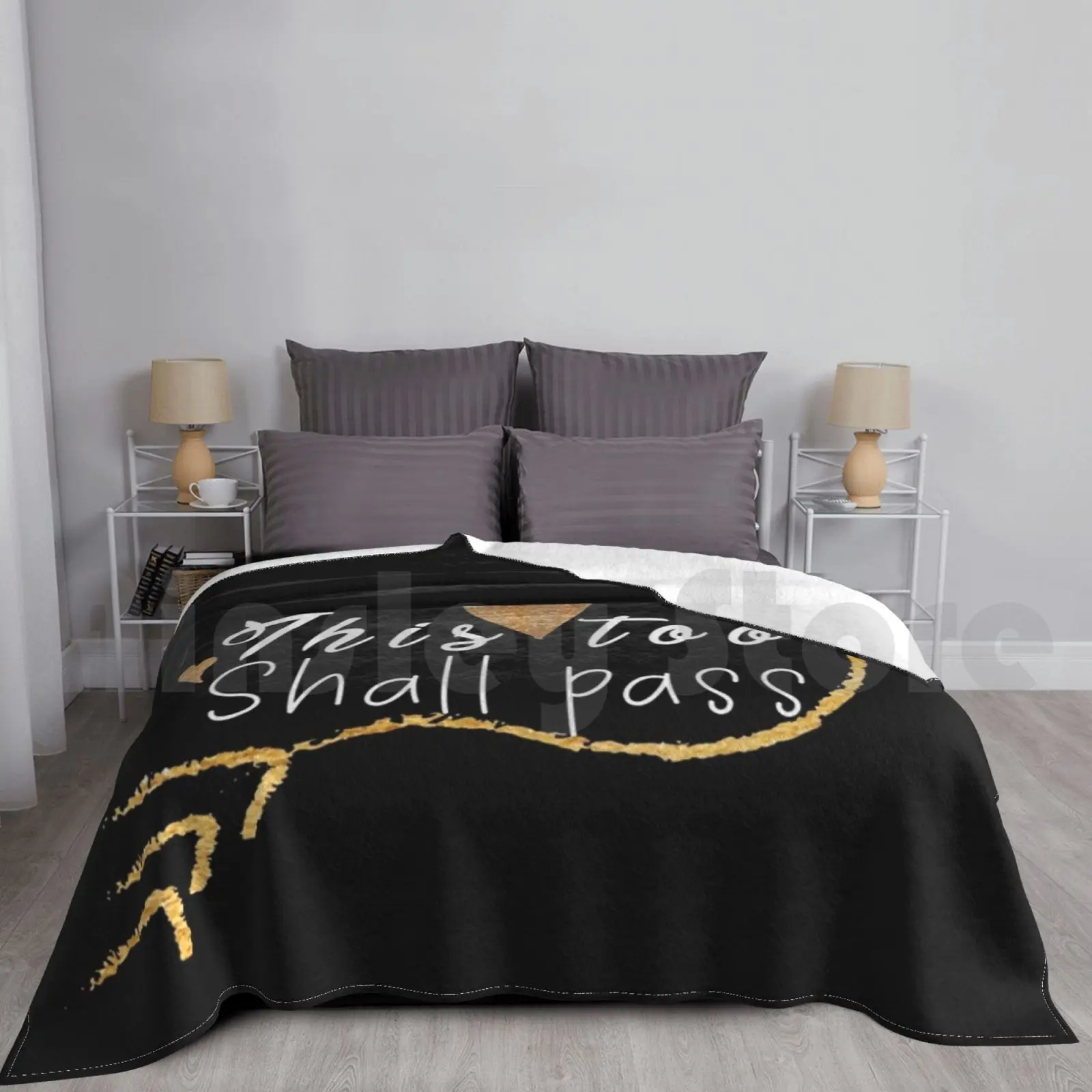 

This Too Shall Pass : Funny Golden Style For Lovers & Cute Gift Idea Blanket Fashion Custom This Too