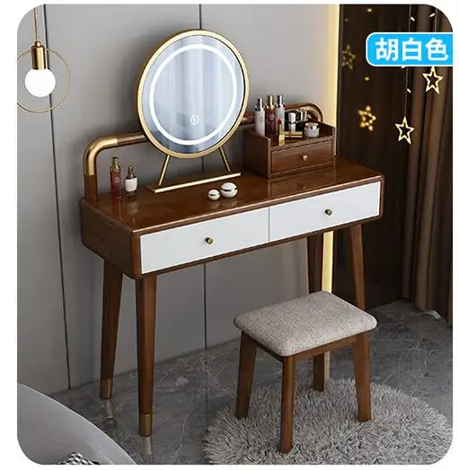 Solid wood dressing table new modern contracted small bedroom Nordic dressing table light luxury advanced sense