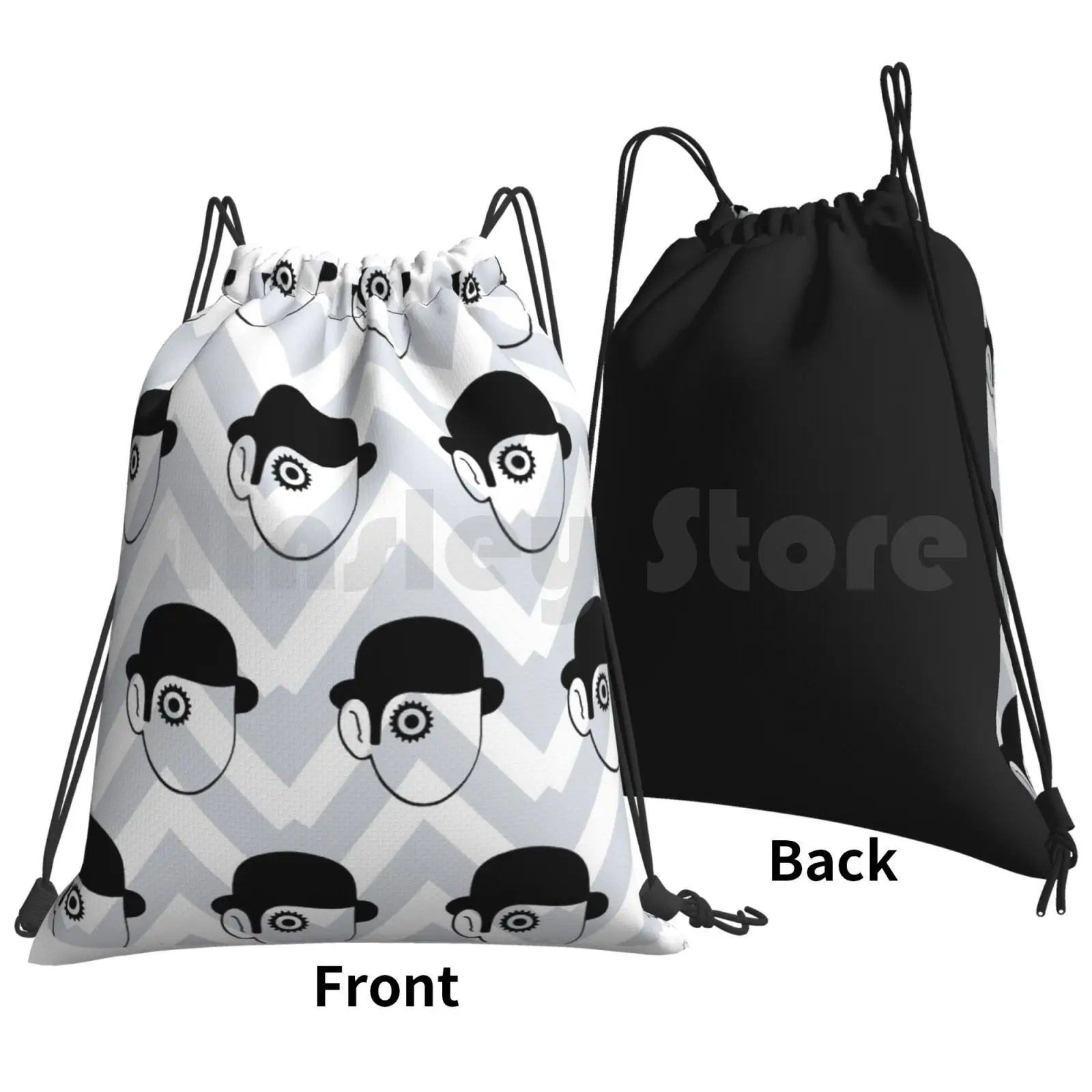 Clockwork Orange X Twin Peaks Inspired Backpack Drawstring Bags Gym Bag Waterproof Clockwork Orange Twin Peaks Cult Movie