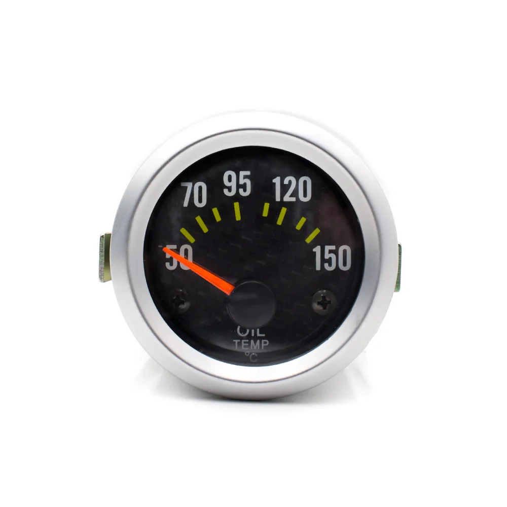 52mm Universal Carbon  Car Oil Temp Gauge Meter With Sensor