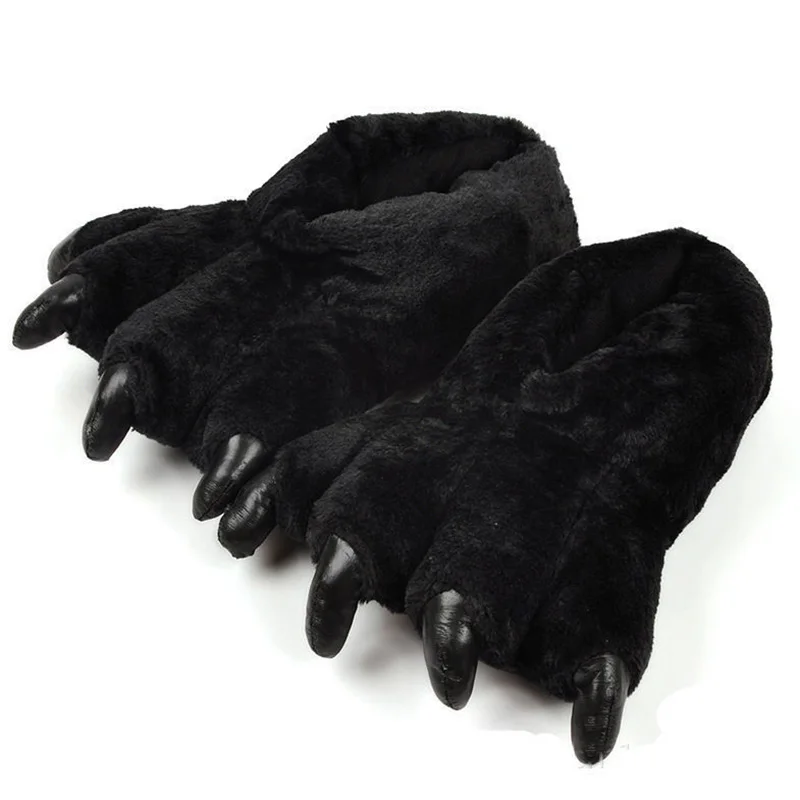 Rainbow Designer Claw Slippers For Women Men Black Bear Foot Shoes Woman Funny Animal Fuzzy Booties Slipper House Cosplay Shoes