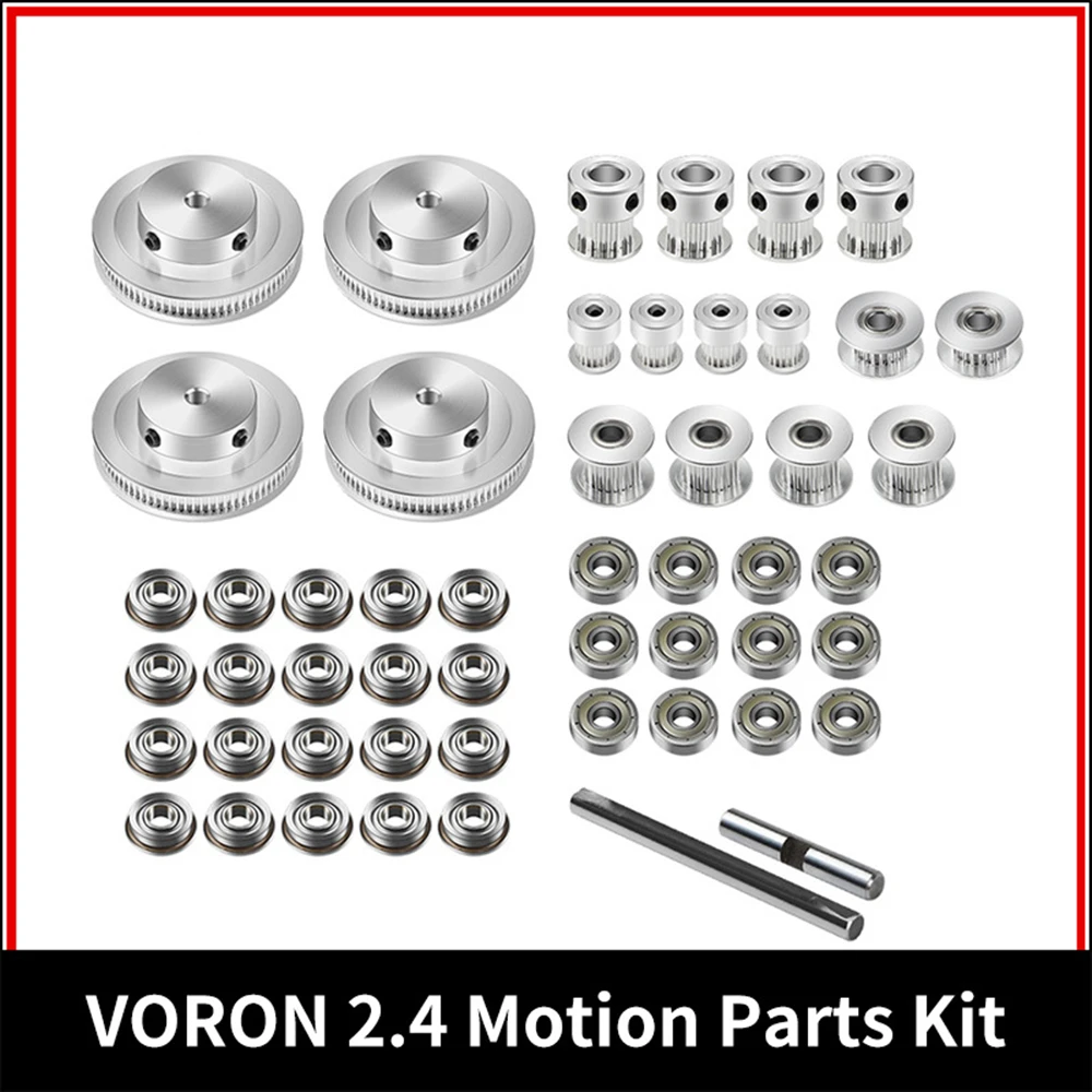 

VORON 2.4 Set GT2 LL-2GT RF Open Timing Belt 2GT 16T 80T 20T Tooth Pulley 188-2GT Shaft Bearing 625 F695 2RS Motion Parts