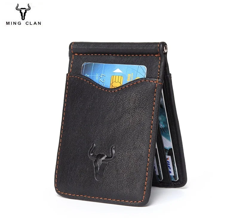 

Fashion Genuine Leather Wallet Dollar Bag Fashion Card Case Cowhide Wallet Men's RFID Purse Card Holder