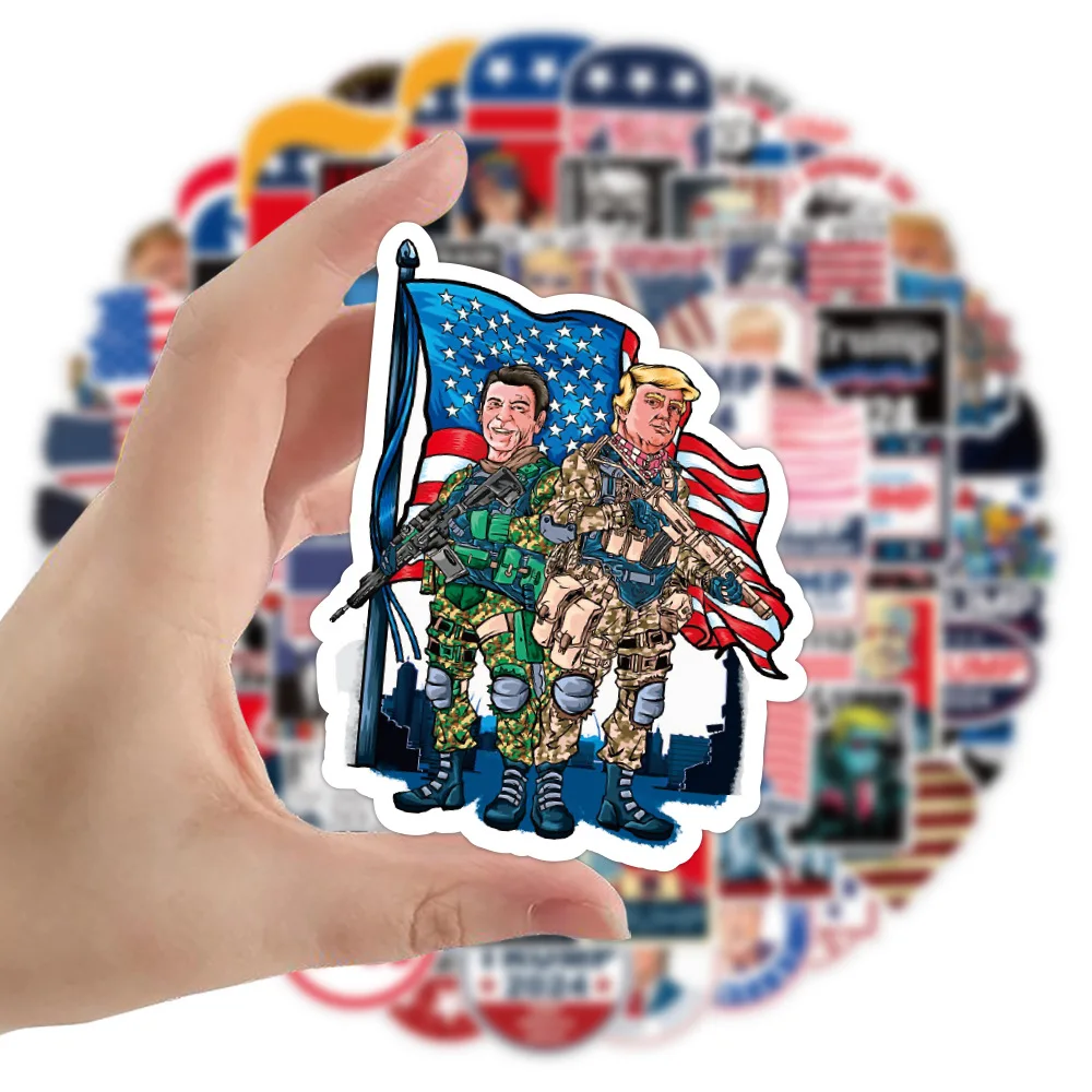 10/30/50/100PCS Cool Trump 2024 adesivi impermeabili Skateboard moto Laptop chitarra telefono auto Graffiti decalcomania Kid Sticker Toy