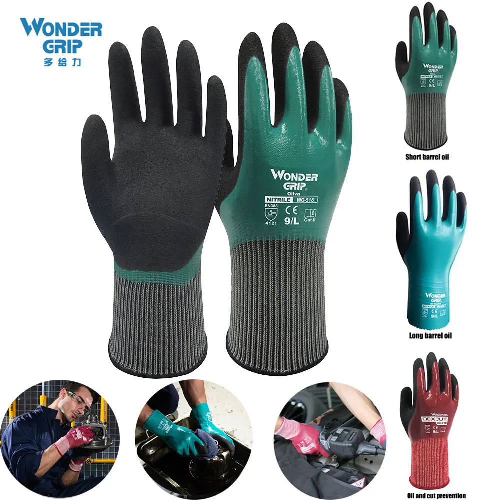 Oil And Gas Safety Glove Nitrile Rubber Abrasion Resistant Glove Antibiotic Water Proof Glove Chemical Resistant Work Glove