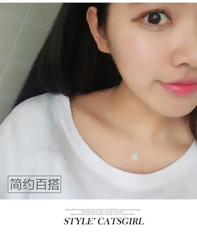 नए आगमन 925 स्टर्लिंग सिल्वर मुस्कुराते चेहरे हार और पेंडेंट महिलाओं के लिए हॉट फैशन स्टर्लिंग चांदी के गहने 12 best sales हार स्माइली - №10