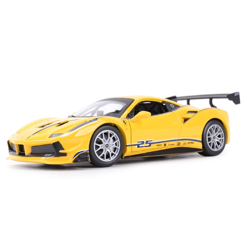 Bburago 1:24 Ferrari 488 wyzwanie stop luksusowy pojazd odlewane samochody zabawkowy Model kolekcja prezent