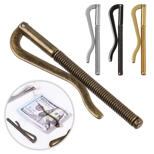 Imagen 1 del producto Clip de dinero plegable de Metal de alta calidad, billetera de barra Simple, piezas de repuesto portátiles, abrazadera de resorte, soporte de efectivo, billetera duradera, nuevo, caliente