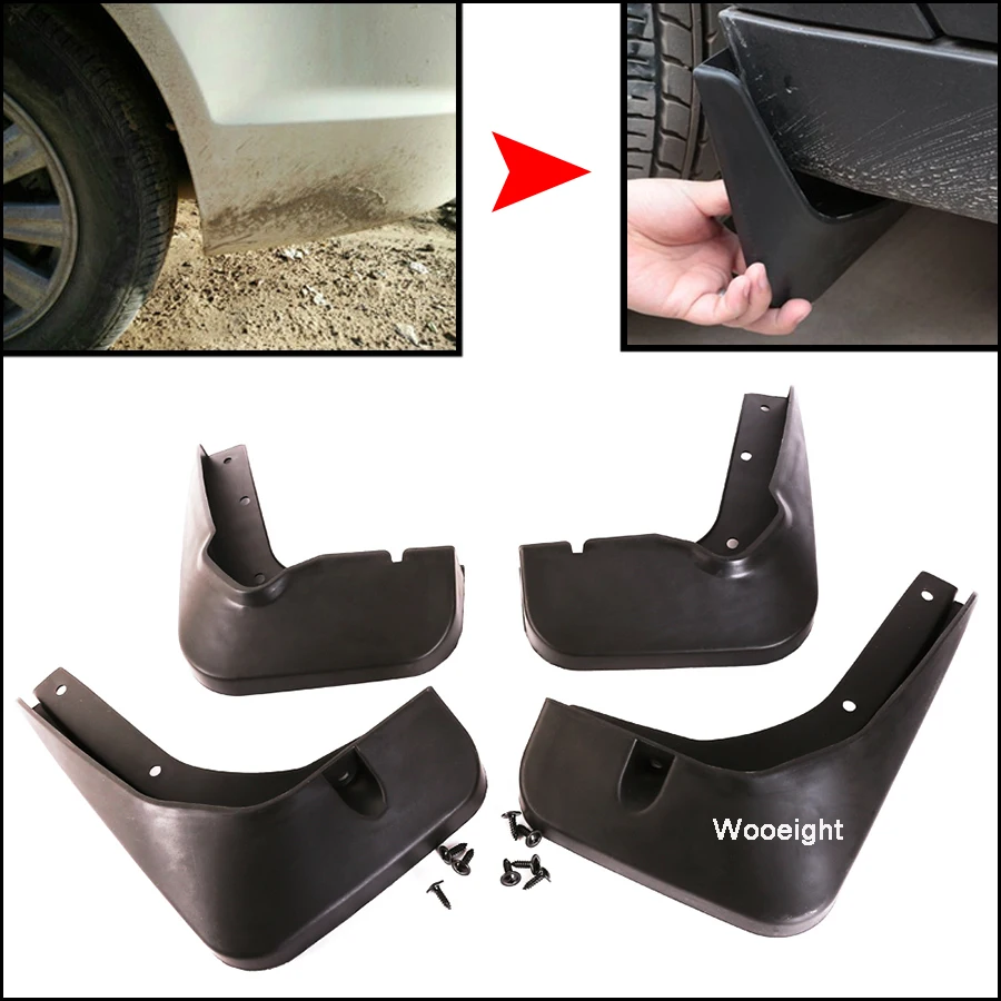 Wooeight 4PCs Black Mud Flaps Splash Guards Fender Mudguard MudFlaps Kit For Subaru Forester 2008 2009 2010 2011 2012 2013