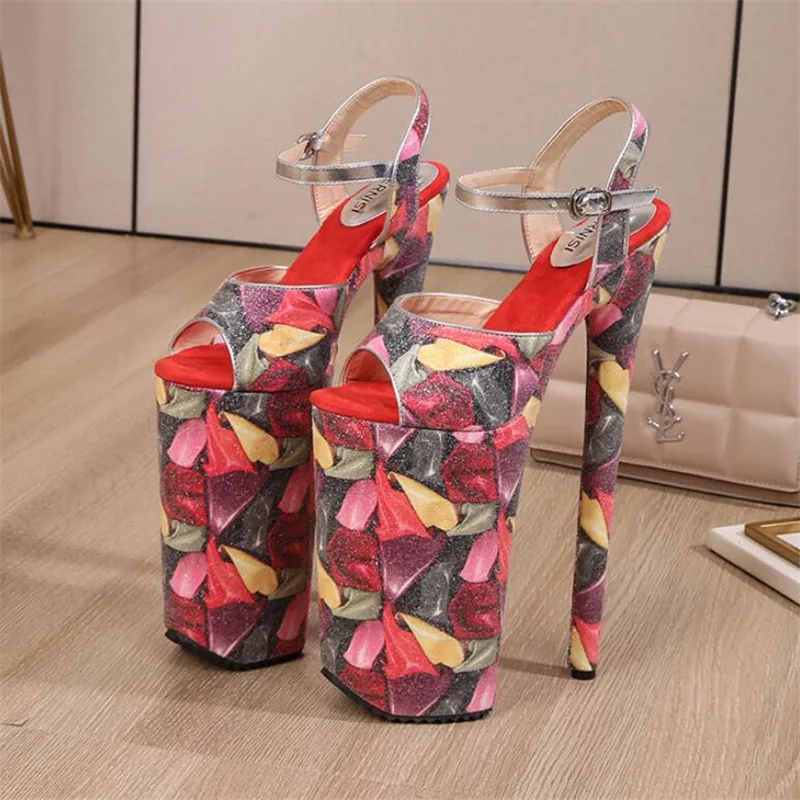 

New ladies high heels sexy nightclub women sandals high quality pole dancing women's shoes 26CM stiletto high heels large size