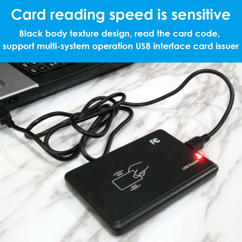 Smart Card Reader No Driver issuing device 125KHz 13.56MHz Dual Frequency USB RFID Reader for Access Control