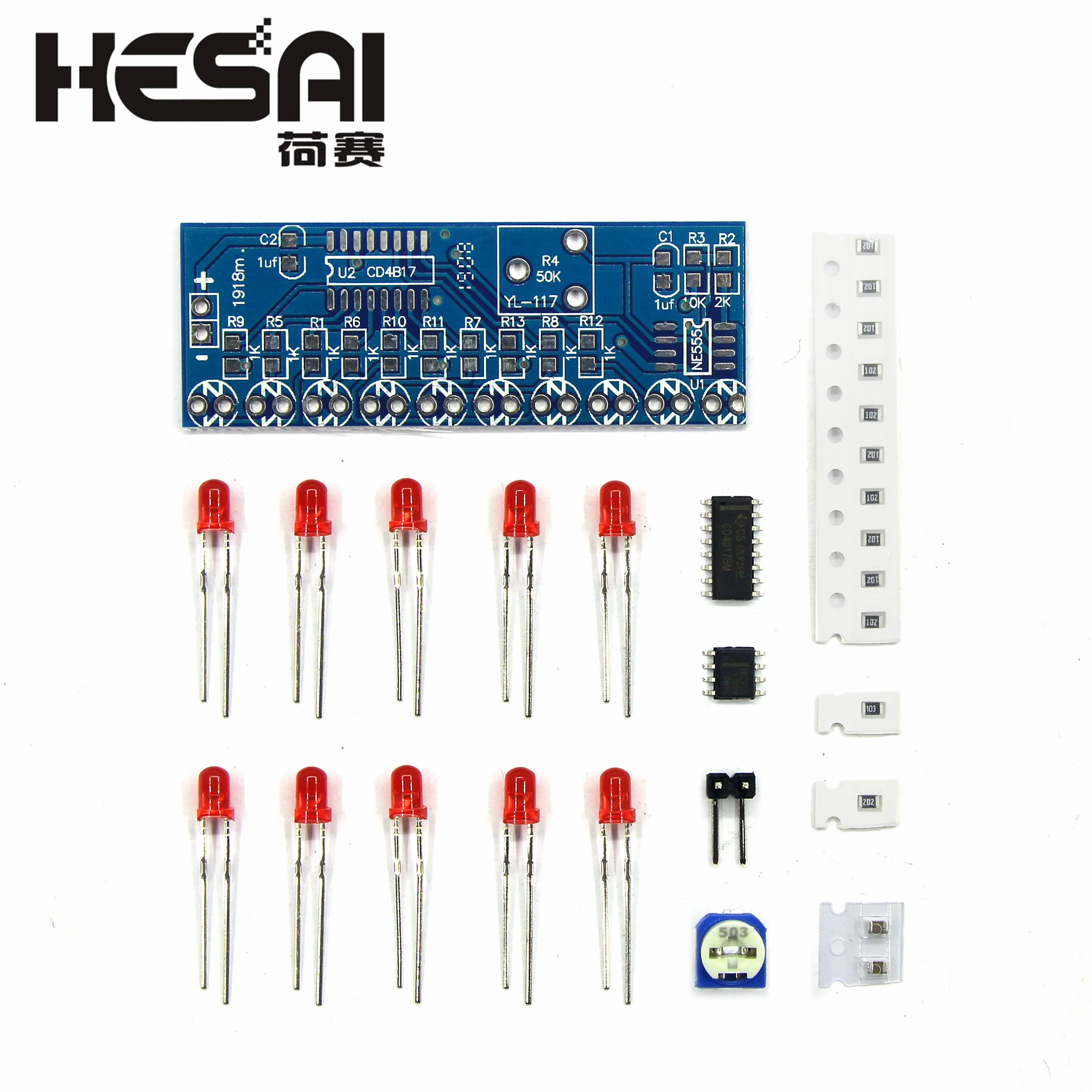 Multiple models Smart Electronics Kits NE555/CD4060 Light Water Flowing Light LED Module DIY Kit  Electronic Electronic Kits